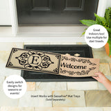 Evergreen Letter E Cambridge Monogram Burlap Sassafras Switch Mat