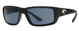 Costa Del Mar Mens Fantail Matte Black Frame - Gray 580 Plastic Lens - Polarized Sunglasses