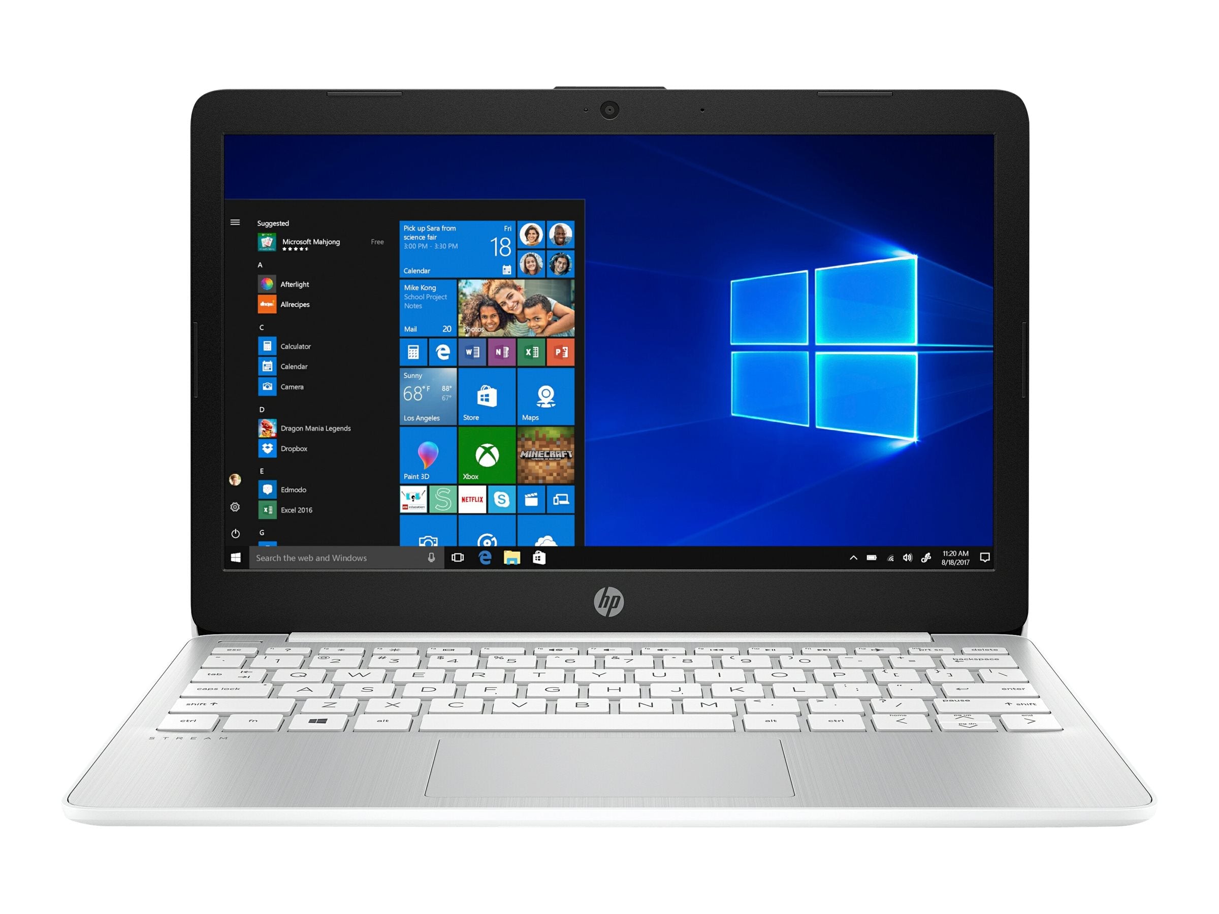 HP 11.6" Stream Laptop - Celeron N4000 4GB 32GB eMMC W10s - Diamond White