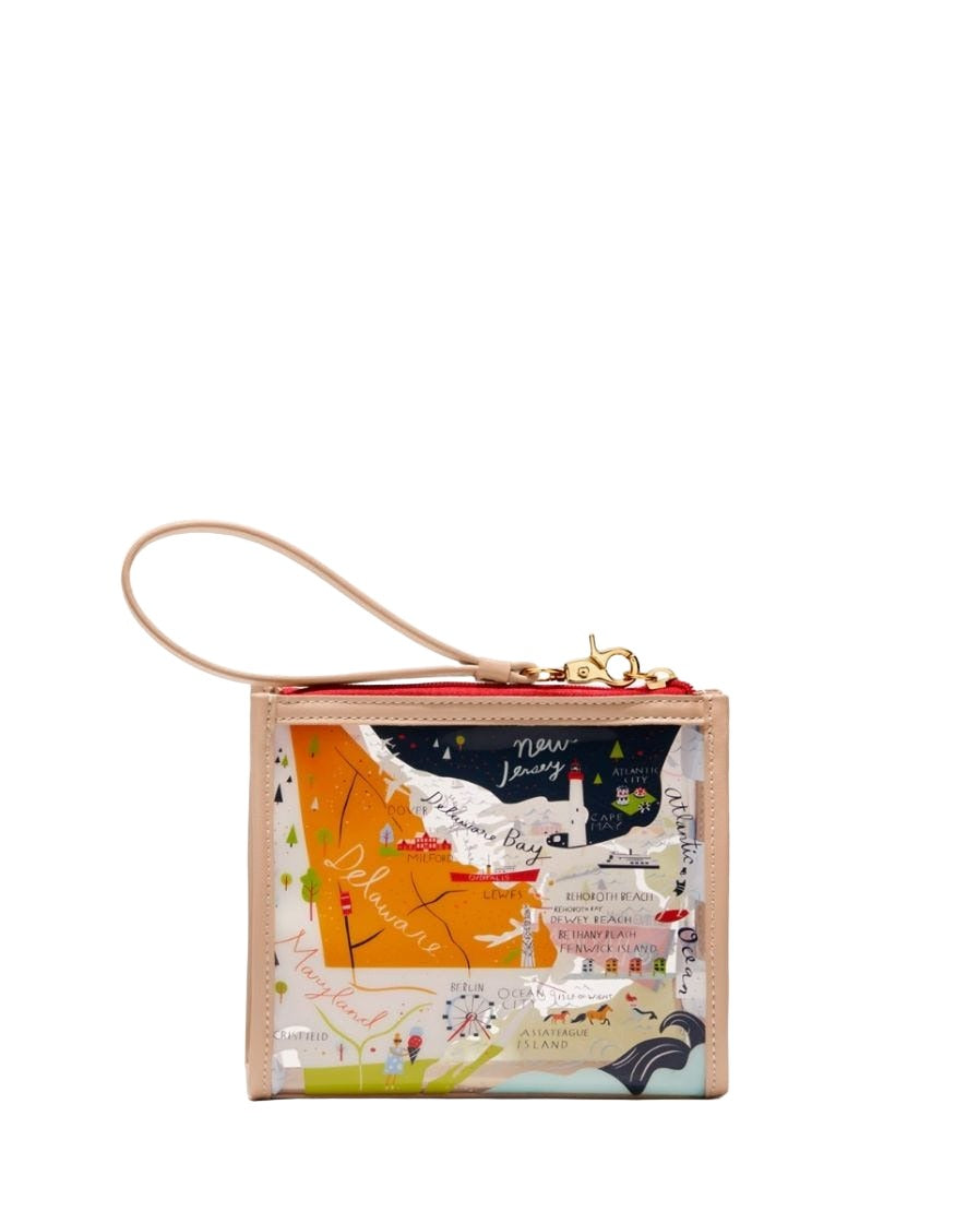 Spartina 449 Greetings From Bay Dreams Clear Beach Wristlet