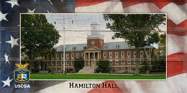 Coast Guard Academy Slatted Wood Sign - Hamilton Hall