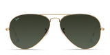 Ray-Ban Aviator Classic Non Polarized Sunglasses - Gold/Green