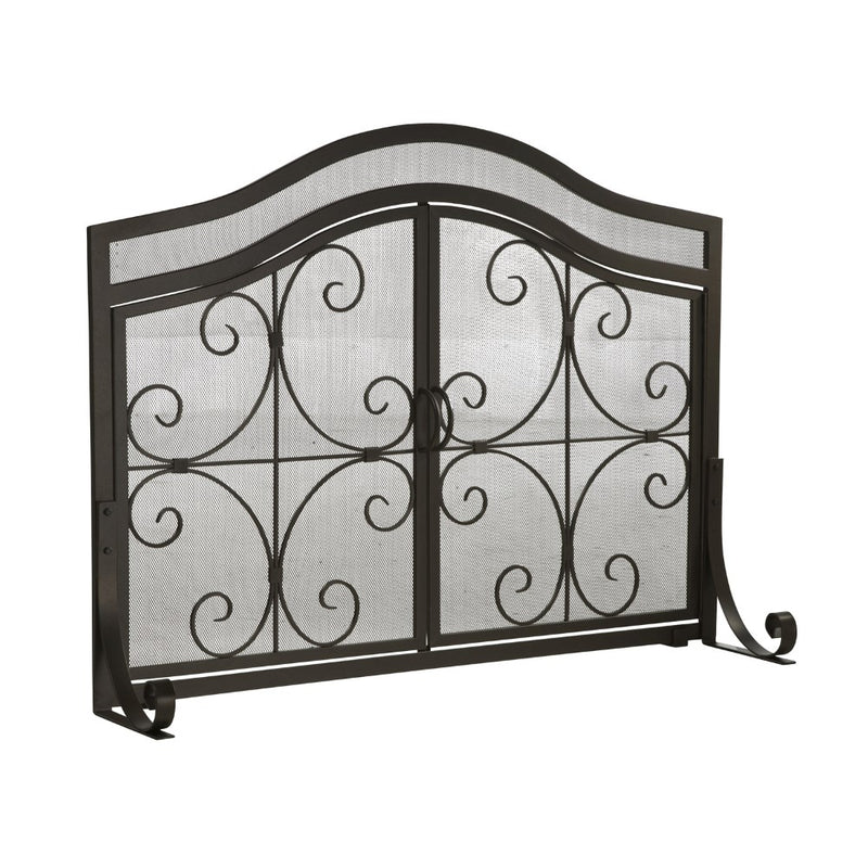 Plow & Hearth Large Crest Fireplace Screen With Doors