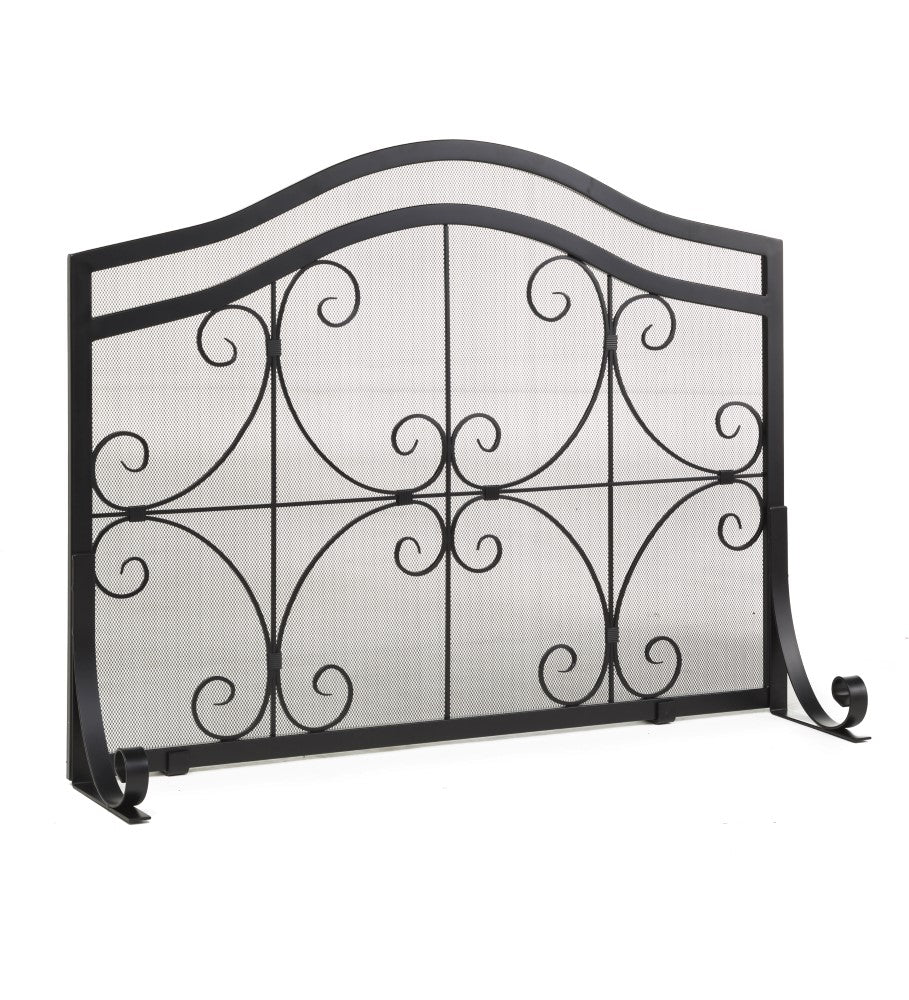 Plow & Hearth Large Crest Flat Guard Fireplace Screen