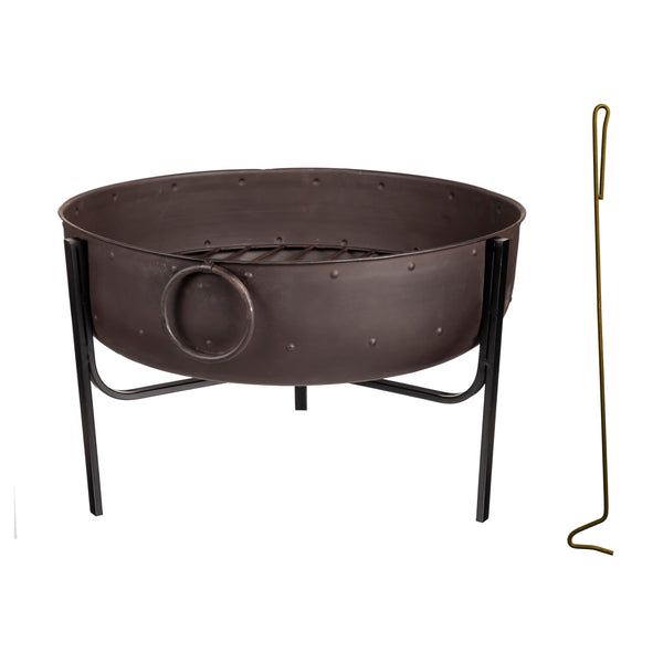 Plow & Hearth Firepit with Iron Loop Handles