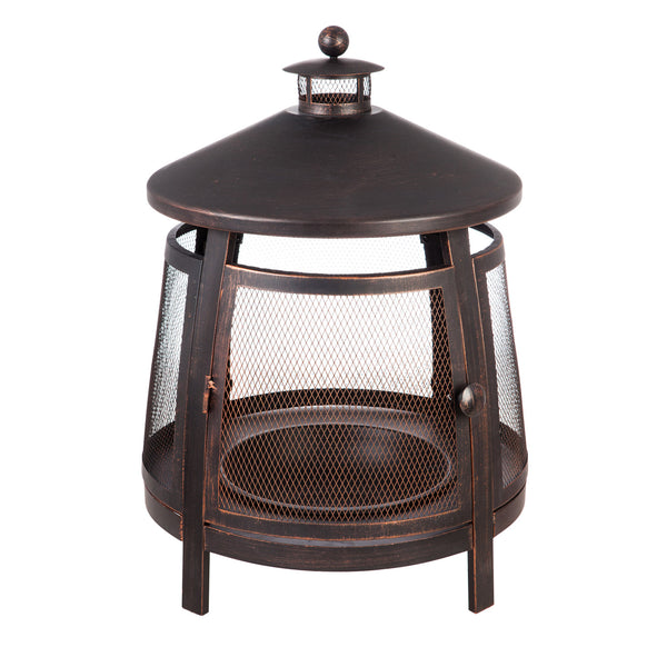 Plow & Hearth Tall Firepit with Chimney