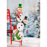 Evergreen Snowman Totem Garden Stake
