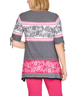Ruby Rd. Womens Geo Floral Short Sleeve Shirt