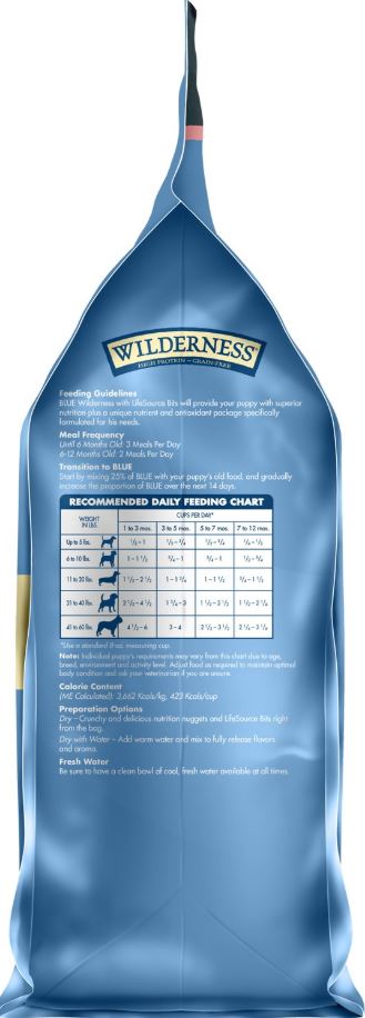 Blue Buffalo Wilderness Chicken Puppy Recipe Grain Free Dry Dog Food - 4.5 lbs.
