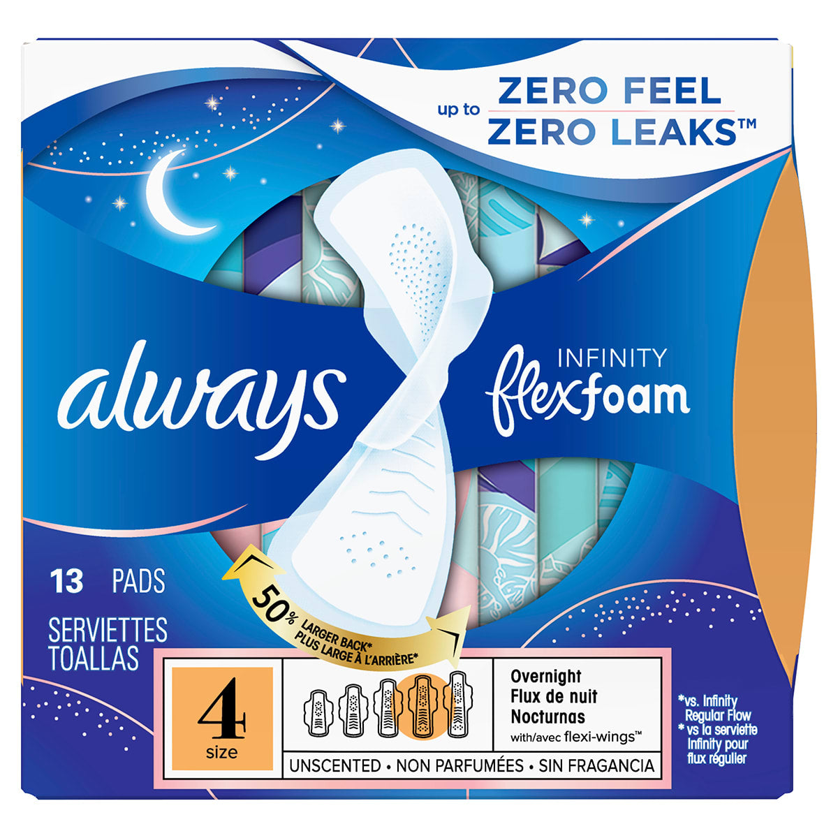 Always Infinity FlexFoam Overnight Pads with Wings - 13 Count – ShopCGX
