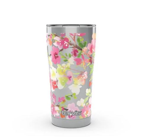 tervis Yao Cheng Sakura Floral Stainless Steel Tumbler with Slider Lid - 20 oz.