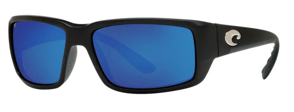 Costa Del Mar Mens Fantail Matte Black Frame - Blue Mirror 580 Plastic Lens - Polarized Sunglasses