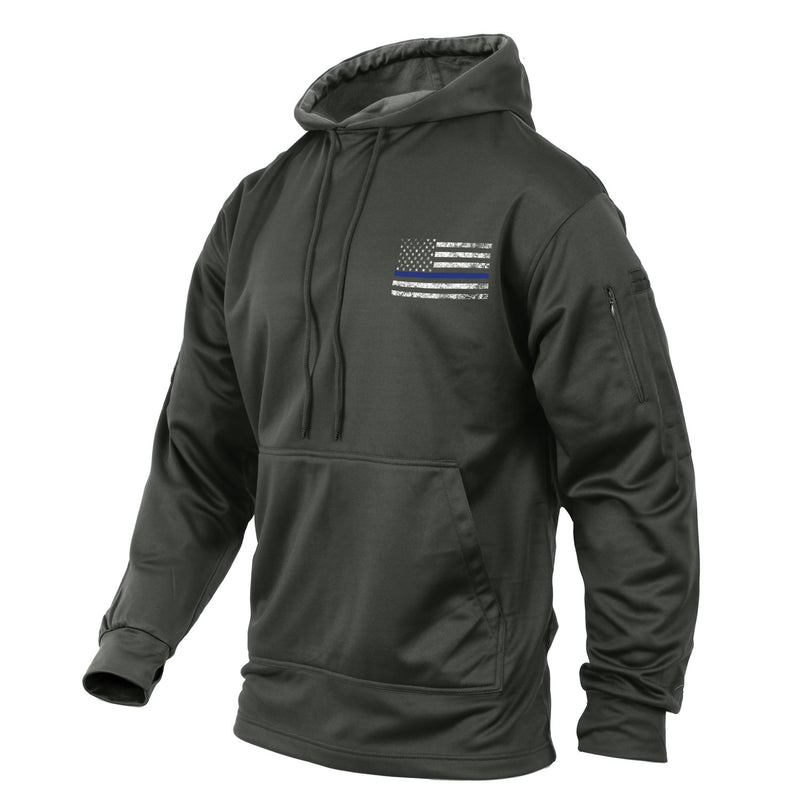 Rothco Mens Thin Blue Line Concealed Carry Hoodie - Size 2XL