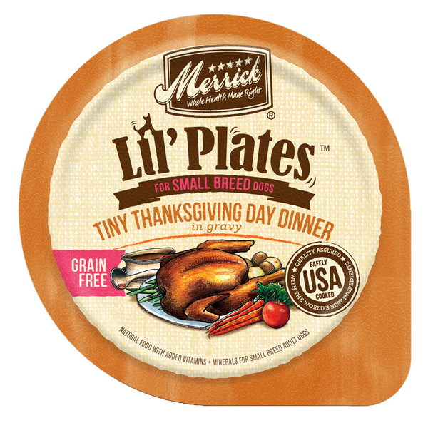 Merrick Lil' Plates Tiny Thanksgiving Day Dinner in Gravy Grain Free Wet Dog Food - 3.5 oz.