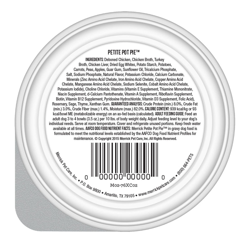 Merrick Lil' Plates Petite Pot Pie Grain Free Wet Dog Food - 3.5 oz.