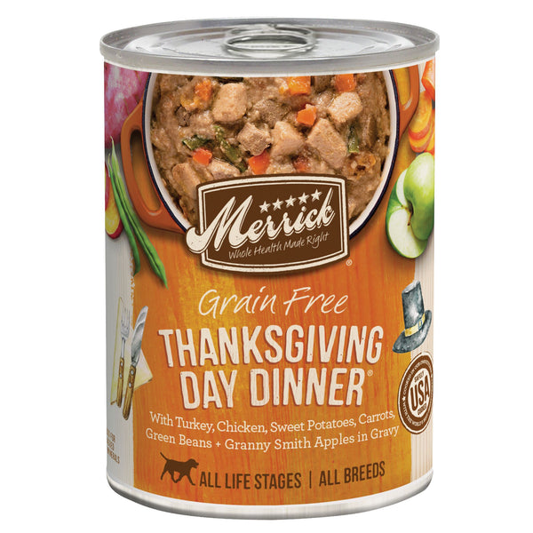 Merrick Thanksgiving Day Dinner Grain Free Canned Wet Dog Food - 12.7 oz.