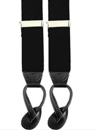 Vanguard Suspenders W/Leather Ends Black