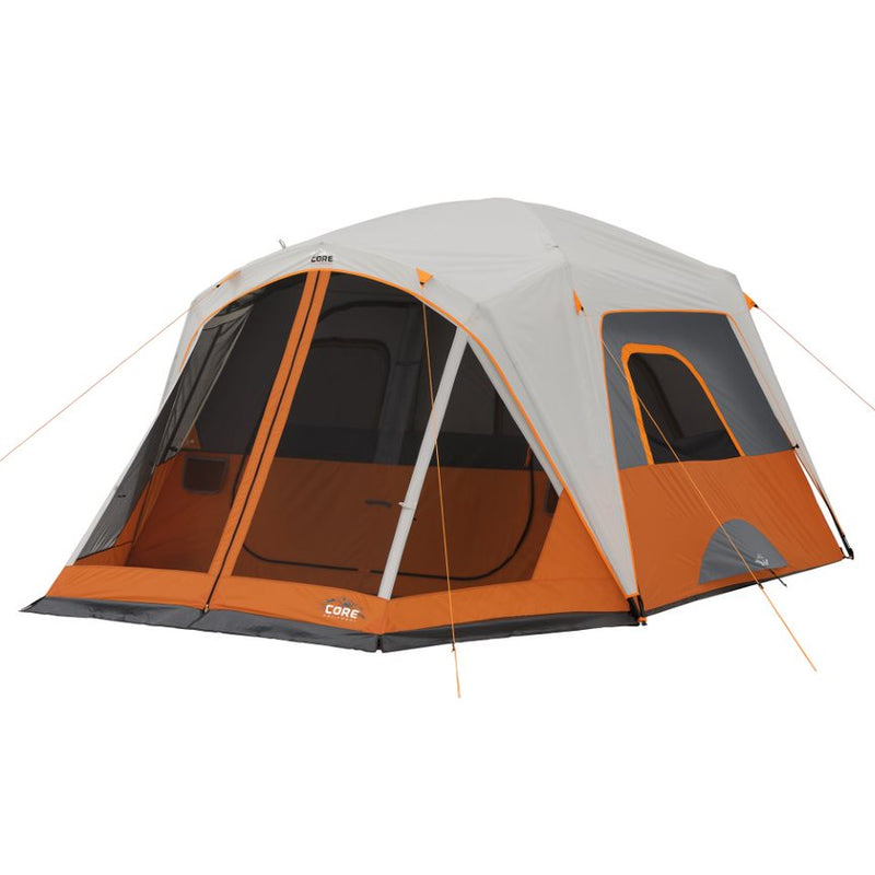 Core 6P Straight Wall Cabin Tent w/ Screen Room
