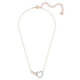 Swarovski Infinity Heart Necklace - White, Mixed Metal Finish