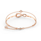 Swarovski Infinity Bangle Bracelet - White, Rose-Gold Tone Plated