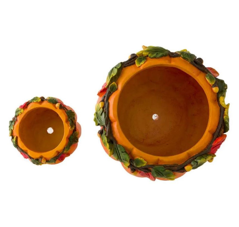 Plow & Hearth Indoor/Outdoor Pumpkin Planters - Set of 2