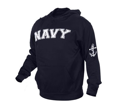 Rothco Mens Navy Military Embroidered Pullover Hoodie Sweatshirt - Size S - XL