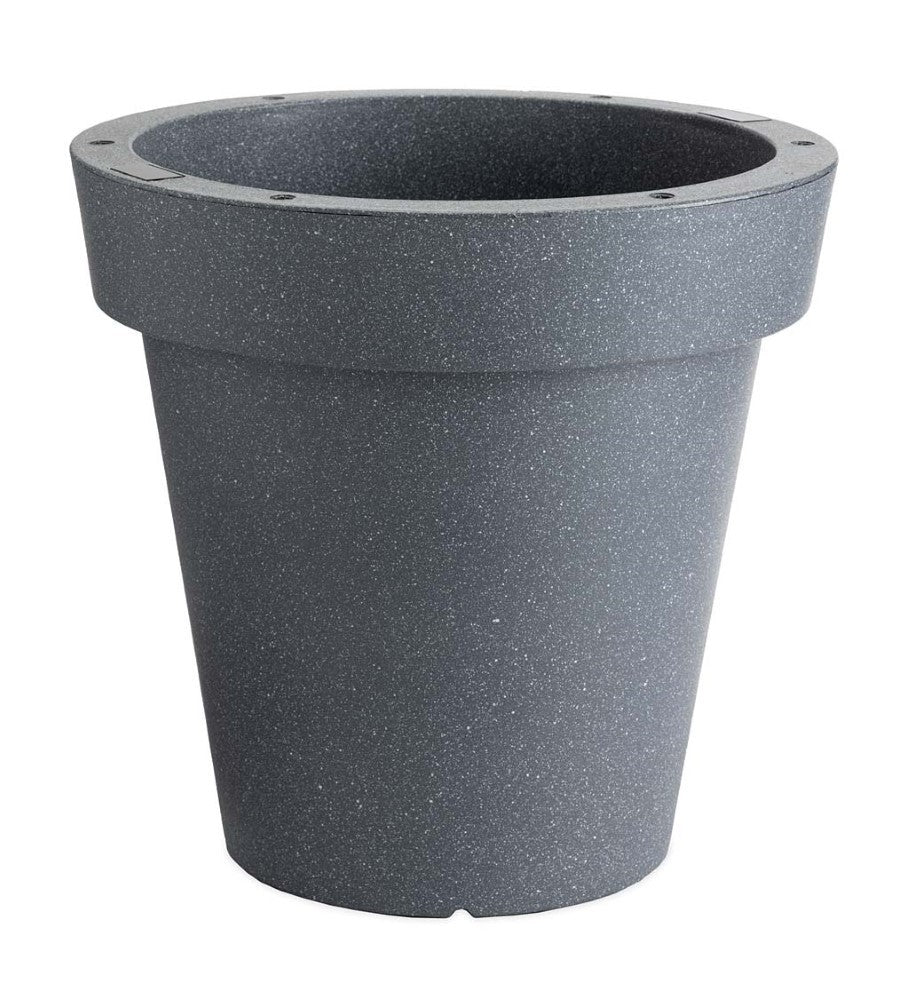Plow & Hearth Outdoor Fiberglass Planter with Solar Lights