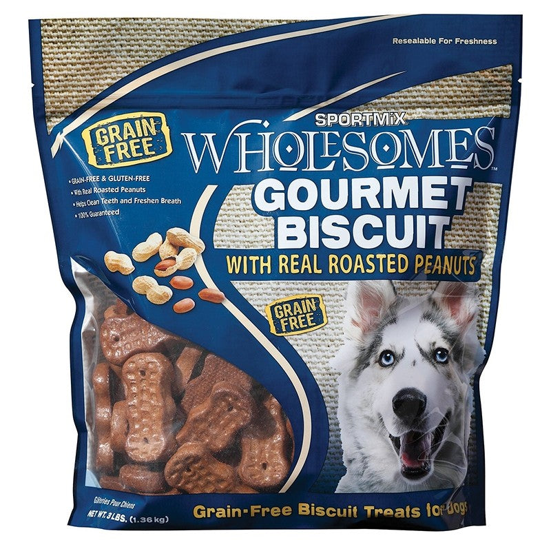 SPORTMiX Wholesomes Gourmet Biscuit Treats with Real Roasted Peanuts - 3 lbs