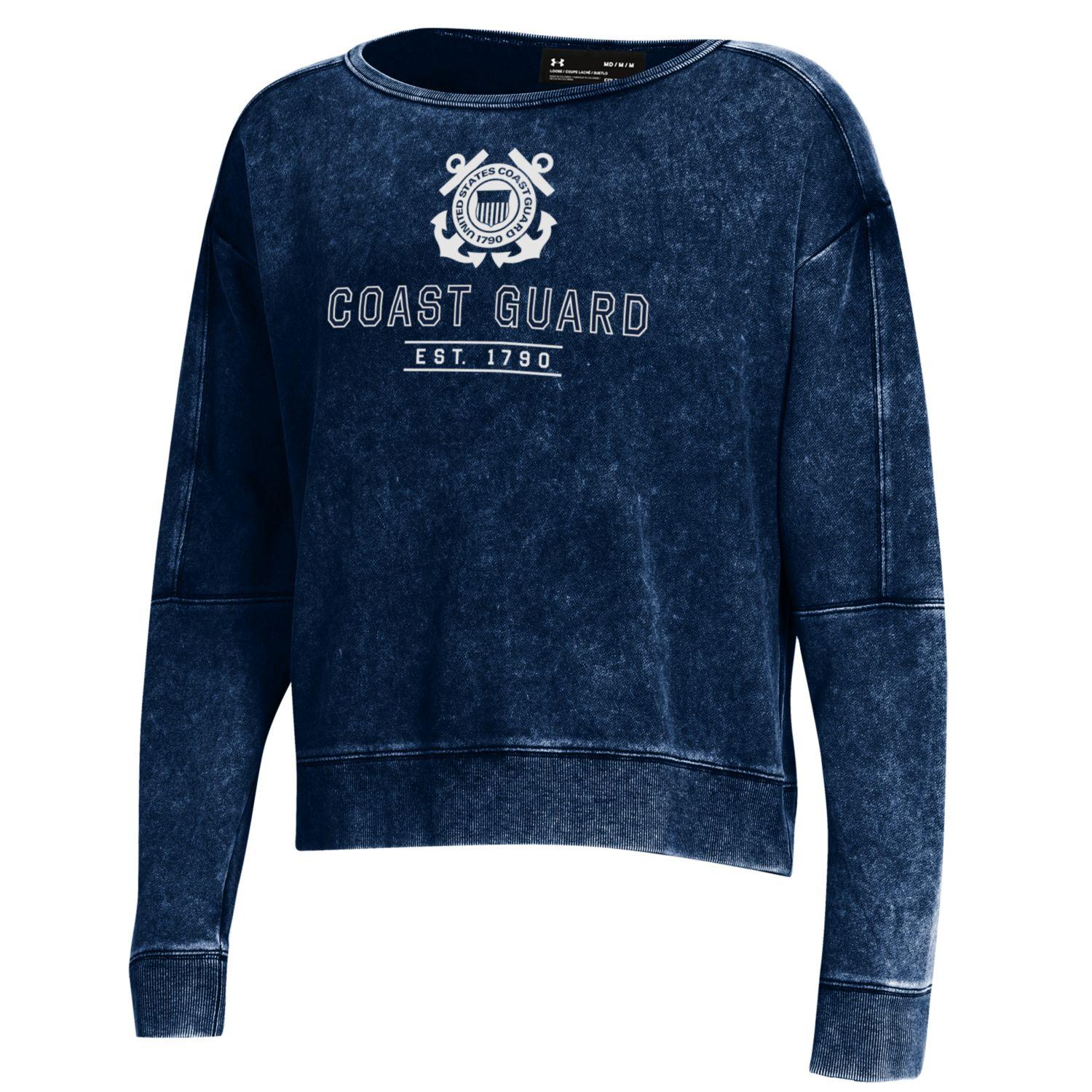 Coast Guard Under Armour Womens Wash Terry Crew Everyday Sweatshirt