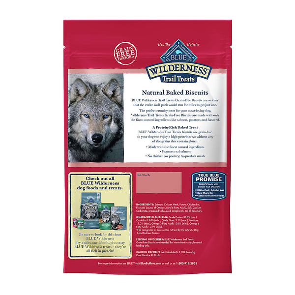 Blue Buffalo Wilderness Trail Treats Grain-Free Biscuits Salmon Recipe Dog Treats - 10 oz.