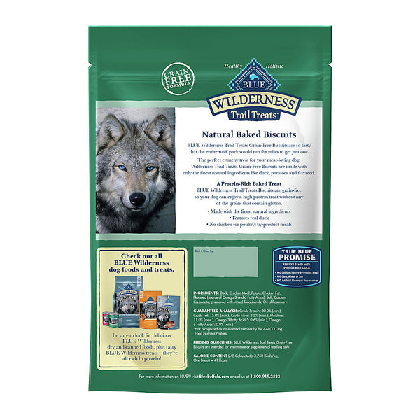 Blue Buffalo Wilderness Trail Treats Grain-Free Biscuits Duck Recipe Dog Treats - 10 oz.