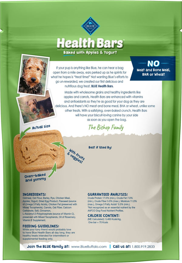 Blue Buffalo Health Bars Baked With Apples and Yogurt Dog Treats - 16 oz.