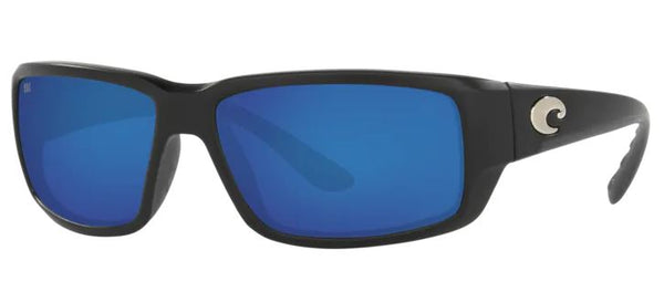 Costa Del Mar Mens Fantail Matte Black Frame - Blue Mirror 580 Glass Lens - Polarized Sunglasses