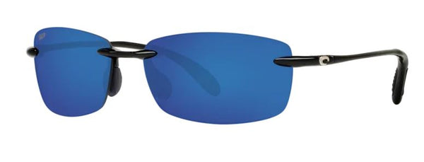 Costa Del Mar Mens Ballast Shiny Black Frame - Blue Mirror 580 Plastic Lens - Polarized Sunglasses