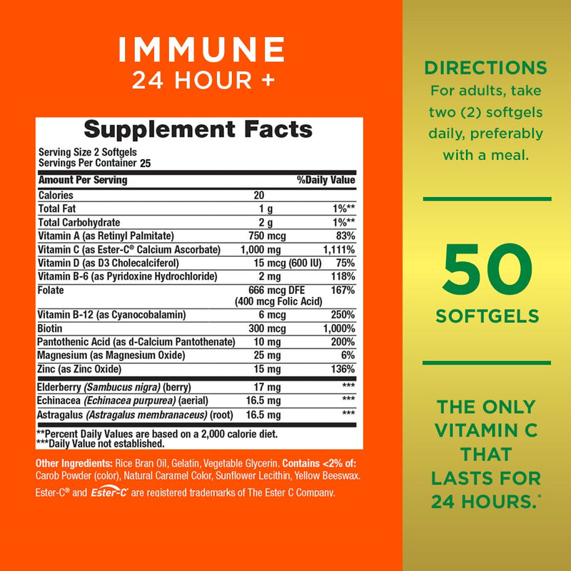 Nature's Bounty Immune 24+ - 50 Count