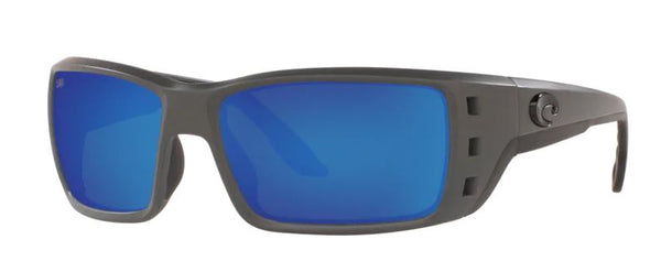 Costa Del Mar Mens Permit Matte Gray Frame - Blue Mirror 580 Glass Lens - Polarized Sunglasses