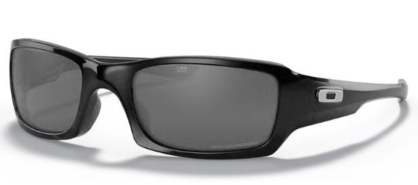 Oakley Mens Fives Squared Polished Black Frame - Black Iridium Lens - Polarized Sunglasses
