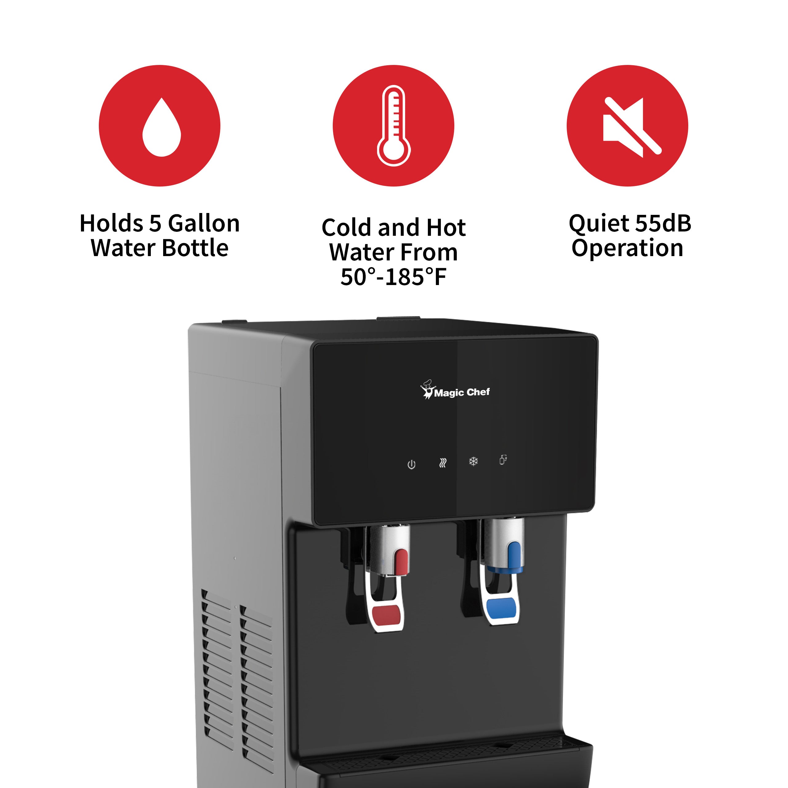 Magic Chef Bottom Loading Water Dispenser, Hot and Cold Water