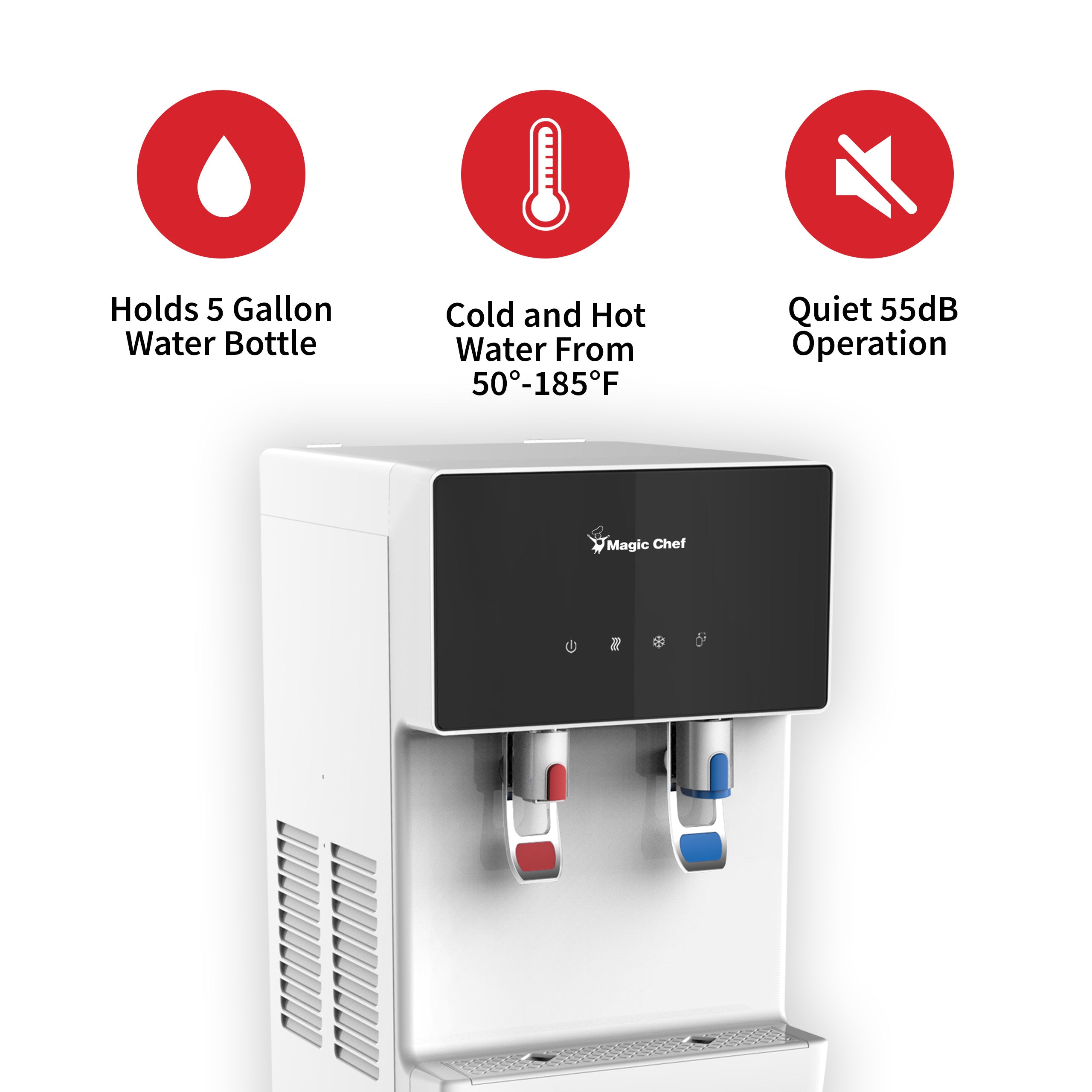 Magic Chef Bottom Loading Water Dispenser, Hot and Cold Water