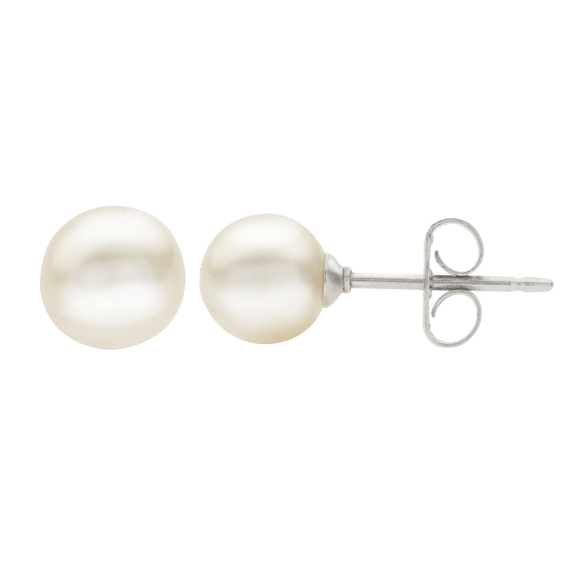 Imperial Pearls Fine Quality Freshwater Cultured Pearl Stud Earrings - Sterling Silver - 7-7.5MM