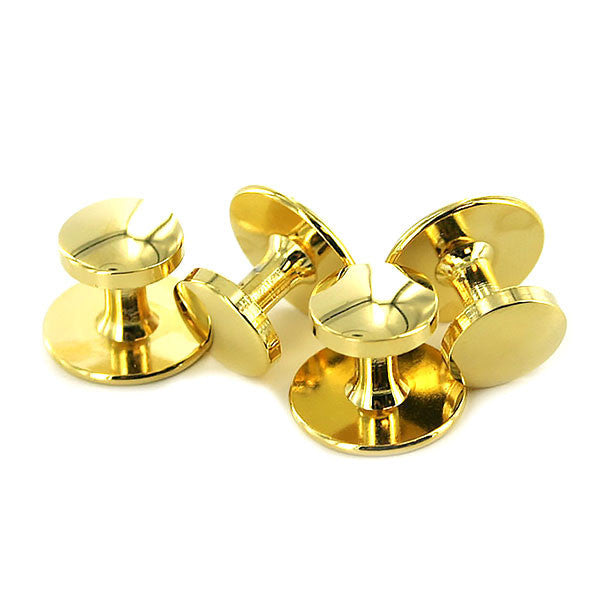 Vanguard Navy Shirt Studs 24K Gold - Set Of Four