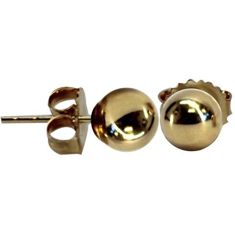 Vanguard Earrings 14KT Gold 6mm Ball Yellow Brite