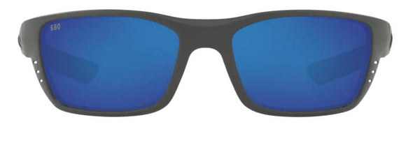 Costa Del Mar Whitetip Matte Gray Frame - Blue Mirror 580 Glass Lens - Polarized Sunglasses