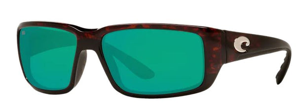 Costa Del Mar Mens Fantail Tortoise Frame - Green Mirror 580 Glass Lens - Polarized Sunglasses