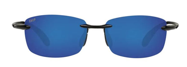 Costa Del Mar Mens Ballast Shiny Black Frame - Blue Mirror 580 Plastic Lens - Polarized Sunglasses