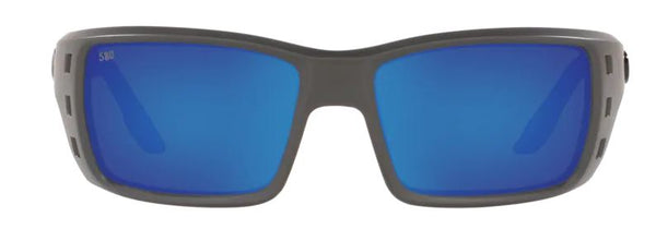 Costa Del Mar Mens Permit Matte Gray Frame - Blue Mirror 580 Glass Lens - Polarized Sunglasses