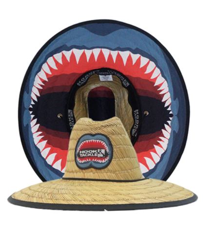 Hook & Tackle Mens Jaws Lifeguard Stretch Fit Premium Straw Fishing Hat