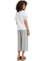 Democracy Womens Scallop Sleeve Button Down Shirt