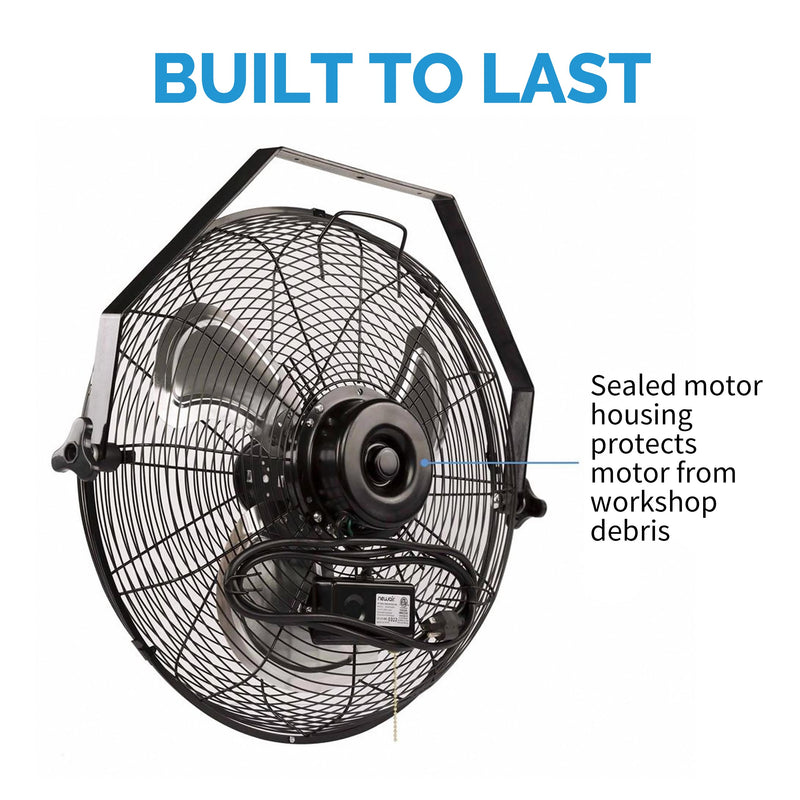 NewAir 18” High Velocity Wall Mounted Fan with Sealed Motor Housing and Ball Bearing Motor