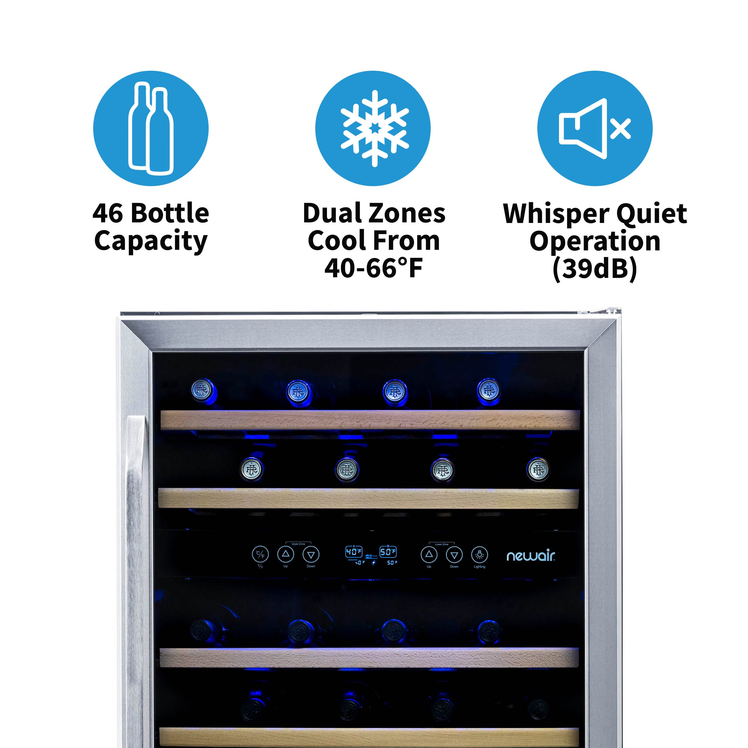 NewAir Dual Zone 46 Bottle Wine Cooler